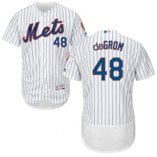 Men's Majestic New York Mets #48 Jacob deGrom White Home Flex Base Authentic Collection MLB Jersey