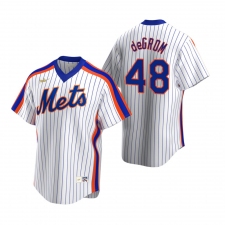 Men's Nike New York Mets #48 Jacob deGrom White Cooperstown Collection Home Stitched Baseball Jersey