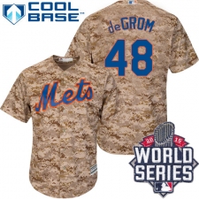 Women's Majestic New York Mets #48 Jacob deGrom Authentic Camo 2015 World Series MLB Jersey