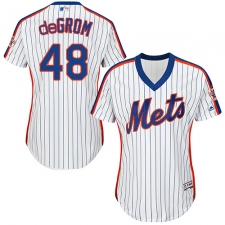 Women's Majestic New York Mets #48 Jacob deGrom Authentic White Alternate Cool Base MLB Jersey