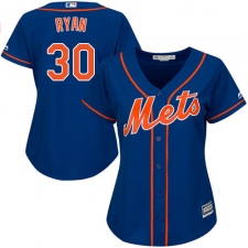 Women's Majestic New York Mets #30 Nolan Ryan Authentic Royal Blue Alternate Home Cool Base MLB Jersey