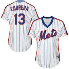 Women's Majestic New York Mets #13 Asdrubal Cabrera Replica White Alternate Cool Base MLB Jersey