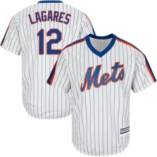 Youth Majestic New York Mets #12 Juan Lagares Replica White Alternate Cool Base MLB Jersey