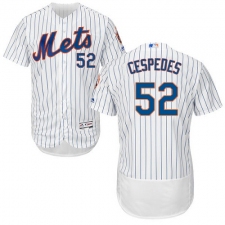 Men's Majestic New York Mets #52 Yoenis Cespedes White Home Flex Base Authentic Collection MLB Jersey