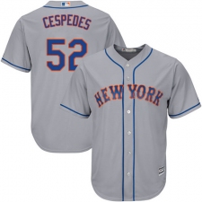 Youth Majestic New York Mets #52 Yoenis Cespedes Authentic Grey Road Cool Base MLB Jersey