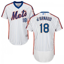 Men's Majestic New York Mets #18 Travis d'Arnaud White/Royal Flexbase Authentic Collection MLB Jersey