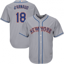 Youth Majestic New York Mets #18 Travis d'Arnaud Replica Grey Road Cool Base MLB Jersey
