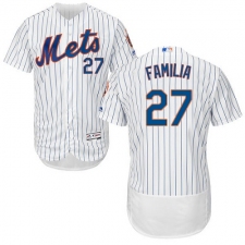 Men's Majestic New York Mets #27 Jeurys Familia White Home Flex Base Authentic Collection MLB Jersey