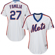 Women's Majestic New York Mets #27 Jeurys Familia Replica White Alternate Cool Base MLB Jersey