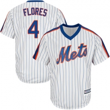 Youth Majestic New York Mets #4 Wilmer Flores Replica White Alternate Cool Base MLB Jersey