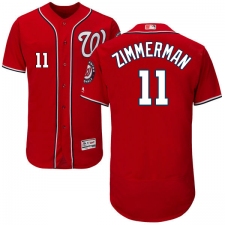 Men's Majestic Washington Nationals #11 Ryan Zimmerman Red Alternate Flex Base Authentic Collection MLB Jersey