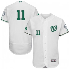 Men's Majestic Washington Nationals #11 Ryan Zimmerman White Celtic Flexbase Authentic Collection MLB Jersey