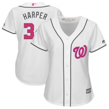 Women's Majestic Washington Nationals #34 Bryce Harper Authentic White Mother's Day Cool Base MLB Jersey