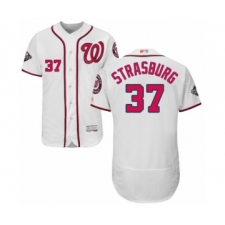 Men's Washington Nationals #37 Stephen Strasburg White Home Flex Base Authentic Collection 2019 World Series Bound Baseball Jersey