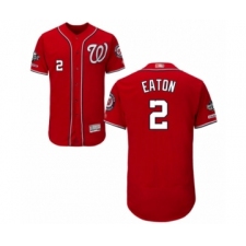 Men's Washington Nationals #2 Adam Eaton Red Alternate Flex Base Authentic Collection 2019 World Series Champions Baseball Jersey