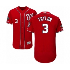 Men's Washington Nationals #3 Michael Taylor Red Alternate Flex Base Authentic Collection 2019 World Series Champions Baseball Jersey