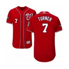 Men's Washington Nationals #7 Trea Turner Red Alternate Flex Base Authentic Collection 2019 World Series Bound Baseball Jersey