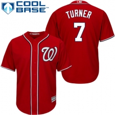Youth Majestic Washington Nationals #7 Trea Turner Authentic Red Alternate 1 Cool Base MLB Jersey