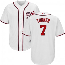 Youth Majestic Washington Nationals #7 Trea Turner Authentic White Home Cool Base MLB Jersey
