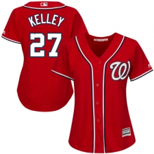 Women's Majestic Washington Nationals #27 Shawn Kelley Authentic Red Alternate 1 Cool Base MLB Jersey