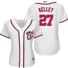 Women's Majestic Washington Nationals #27 Shawn Kelley Authentic White Home Cool Base MLB Jersey