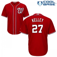 Youth Majestic Washington Nationals #27 Shawn Kelley Replica Red Alternate 1 Cool Base MLB Jersey