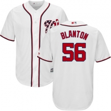 Men's Majestic Washington Nationals #56 Joe Blanton Replica White Home Cool Base MLB Jersey