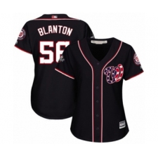 Women's Washington Nationals #56 Joe Blanton Authentic Navy Blue Alternate 2 Cool Base 2019 World Series Bound Baseball Jersey