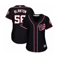 Women's Washington Nationals #56 Joe Blanton Authentic Navy Blue Alternate 2 Cool Base 2019 World Series Champions Baseball Jersey