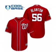 Youth Washington Nationals #56 Joe Blanton Authentic Red Alternate 1 Cool Base 2019 World Series Bound Baseball Jersey