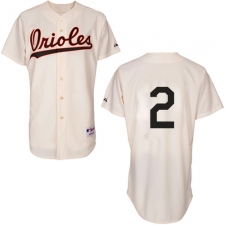 Men's Majestic Baltimore Orioles #2 J.J. Hardy Replica Cream 1954 Turn Back The Clock MLB Jersey