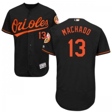 Men's Majestic Baltimore Orioles #13 Manny Machado Black Alternate Flex Base Authentic Collection MLB Jersey