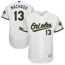 Men's Majestic Baltimore Orioles #13 Manny Machado White Flexbase Authentic Collection Memorial Day MLB Jersey