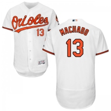 Men's Majestic Baltimore Orioles #13 Manny Machado White Home Flex Base Authentic Collection MLB Jersey
