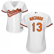 Women's Majestic Baltimore Orioles #13 Manny Machado Authentic White Home Cool Base MLB Jersey