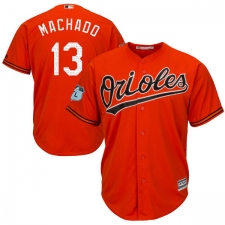 Youth Majestic Baltimore Orioles #13 Manny Machado Authentic Orange 2017 Spring Training Cool Base MLB Jersey