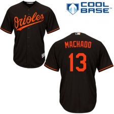 Youth Majestic Baltimore Orioles #13 Manny Machado Replica Black Alternate Cool Base MLB Jersey