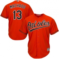 Youth Majestic Baltimore Orioles #13 Manny Machado Replica Orange Alternate Cool Base MLB Jersey