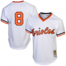 Men's Mitchell and Ness 1985 Baltimore Orioles #8 Cal Ripken Authentic White Throwback MLB Jersey