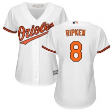 Women's Majestic Baltimore Orioles #8 Cal Ripken Replica White Home Cool Base MLB Jersey