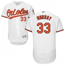 Men's Majestic Baltimore Orioles #33 Eddie Murray White Home Flex Base Authentic Collection MLB Jersey