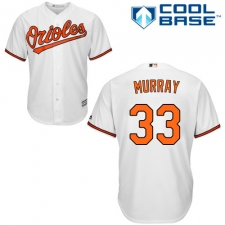 Youth Majestic Baltimore Orioles #33 Eddie Murray Authentic White Home Cool Base MLB Jersey