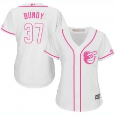 Women's Majestic Baltimore Orioles #37 Dylan Bundy Replica White Fashion Cool Base MLB Jersey