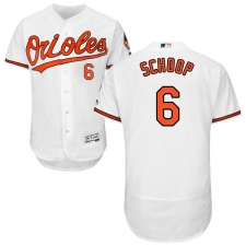 Men's Majestic Baltimore Orioles #6 Jonathan Schoop White Home Flex Base Authentic Collection MLB Jersey