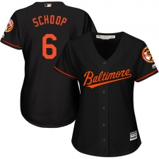 Women's Majestic Baltimore Orioles #6 Jonathan Schoop Authentic Black Alternate Cool Base MLB Jersey