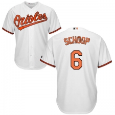 Youth Majestic Baltimore Orioles #6 Jonathan Schoop Replica White Home Cool Base MLB Jersey