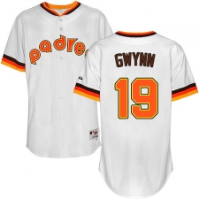 Men's Majestic San Diego Padres #19 Tony Gwynn Authentic White 1984 Turn Back The Clock MLB Jersey