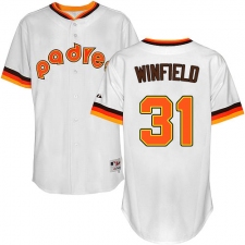 Men's Majestic San Diego Padres #31 Dave Winfield Authentic White 1984 Turn Back The Clock MLB Jersey