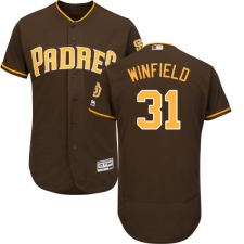 Men's Majestic San Diego Padres #31 Dave Winfield Brown Alternate Flex Base Authentic Collection MLB Jersey