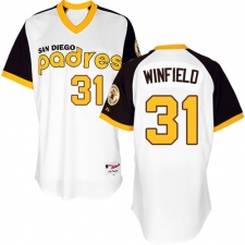 Men's Majestic San Diego Padres #31 Dave Winfield Replica White 1978 Turn Back The Clock MLB Jersey